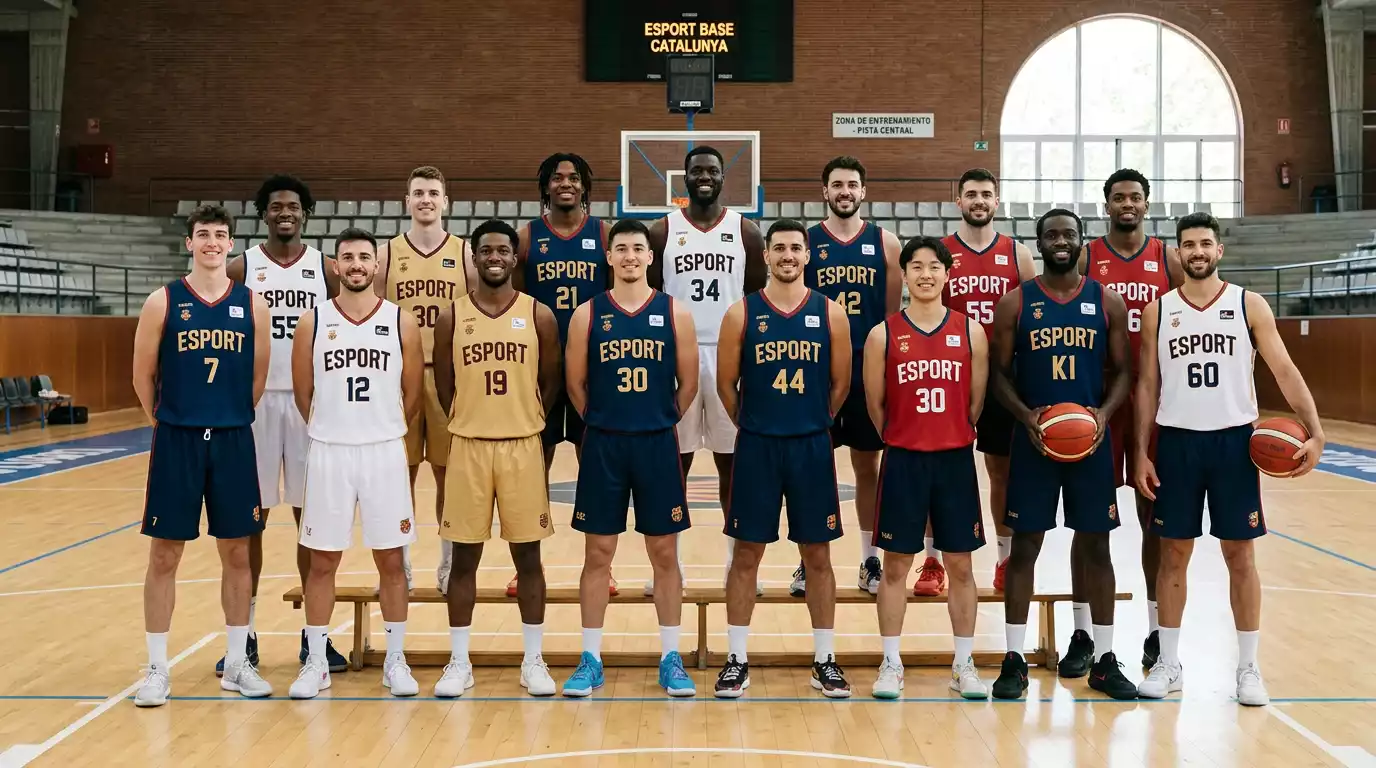 Jugadores internacionales de la NBA con sus banderas nacionales